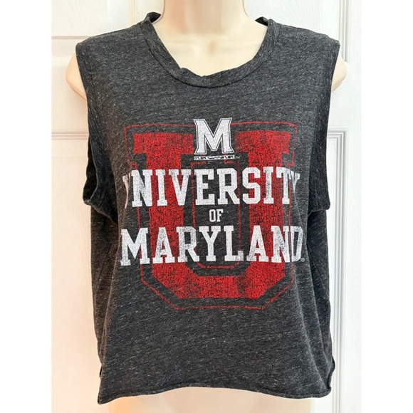 Original Retro Brand Tops - Retro Brand University of Maryland Tank Top Large Gray Sleeveless Made in USA